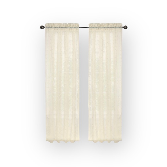 Park B. Smith Other - new Boho Chic ✶ Set 2 Rod Pocket Panel Curtains ✶ Semi Sheer Natural ✶ 40” x 84”